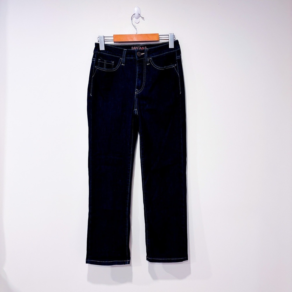 SANTANA Dark Wash Straight Leg Stretch Jeans Mid Rise | Size‎ 6